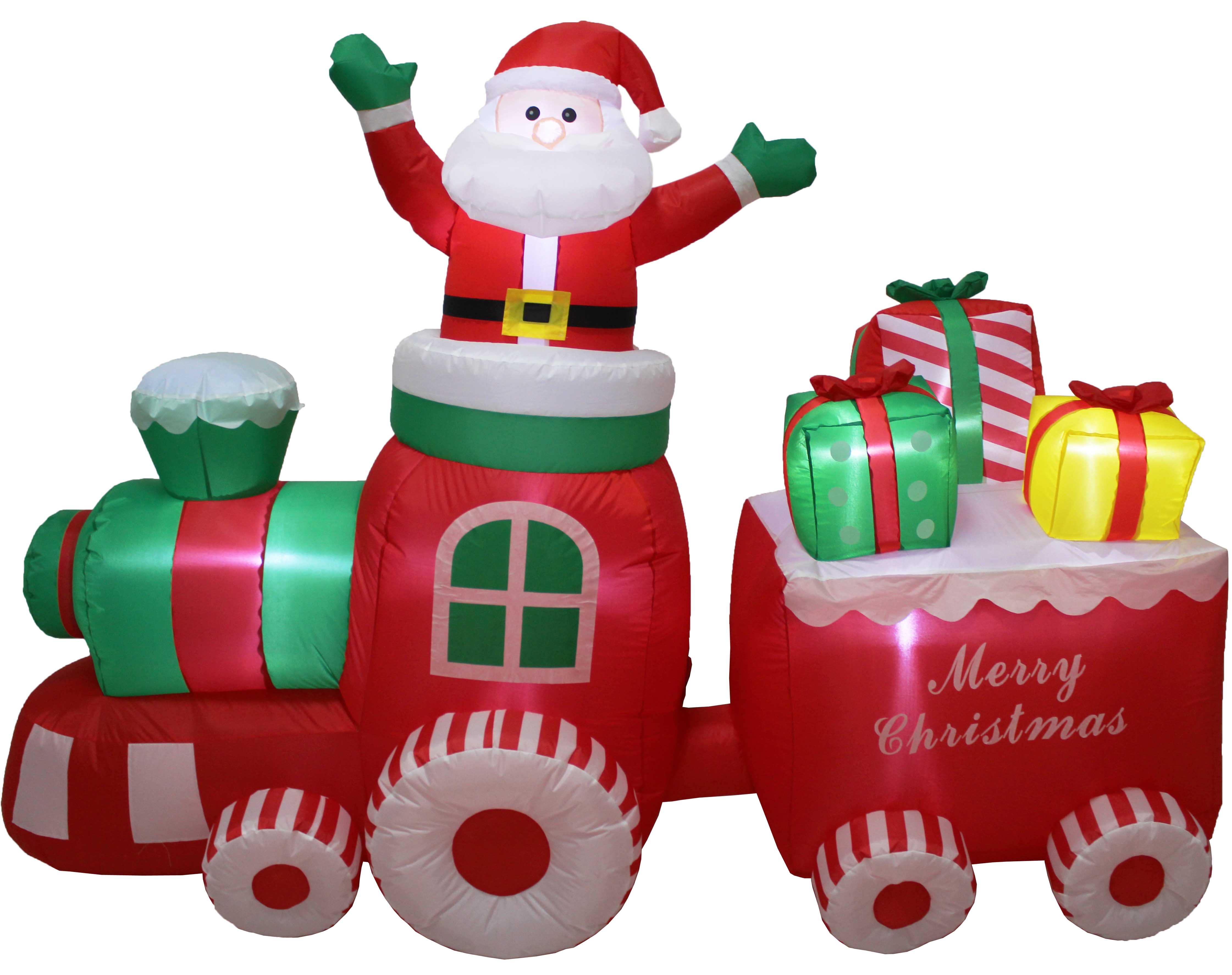 Christmas inflatable Santa with train