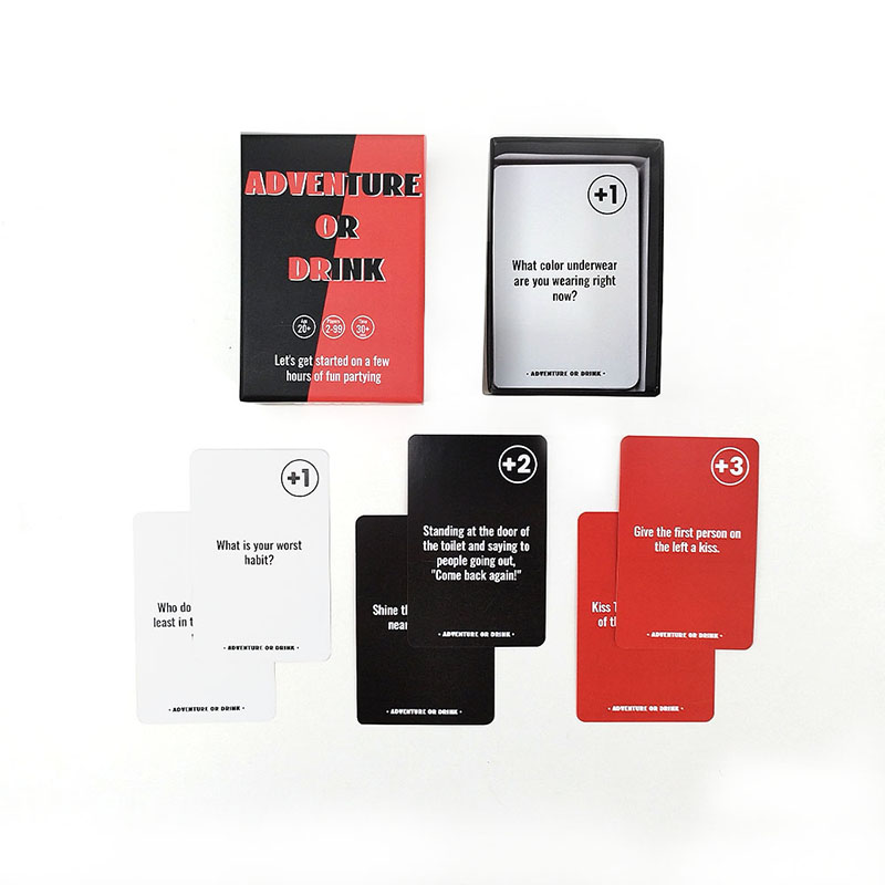 Hot Sale Printing Manufacturer Custom Party Playing Family Couple Drinking Drunk Card Game Adults