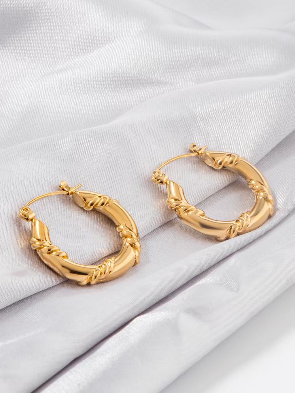 Vintage French Fried Dough Twists Cool Metal Earring Earrings