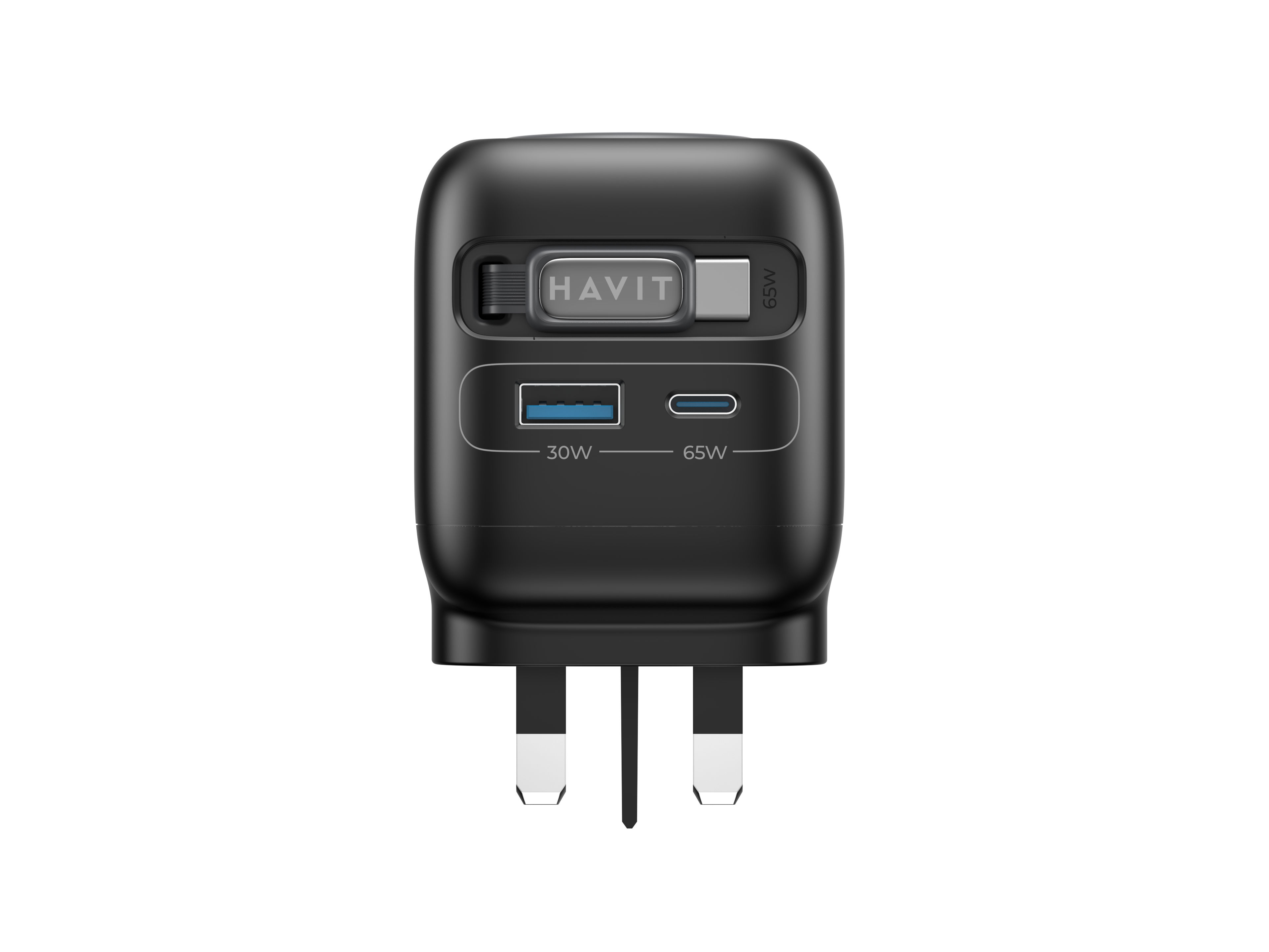 HAVIT UC252 65W GaN Travel Charger with Stretch Cable and Watch Charger