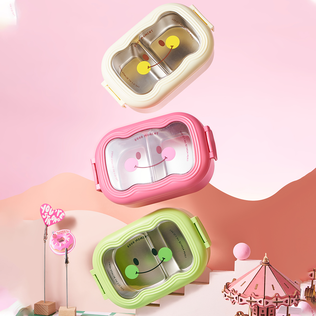 Bunny flat print lunch box