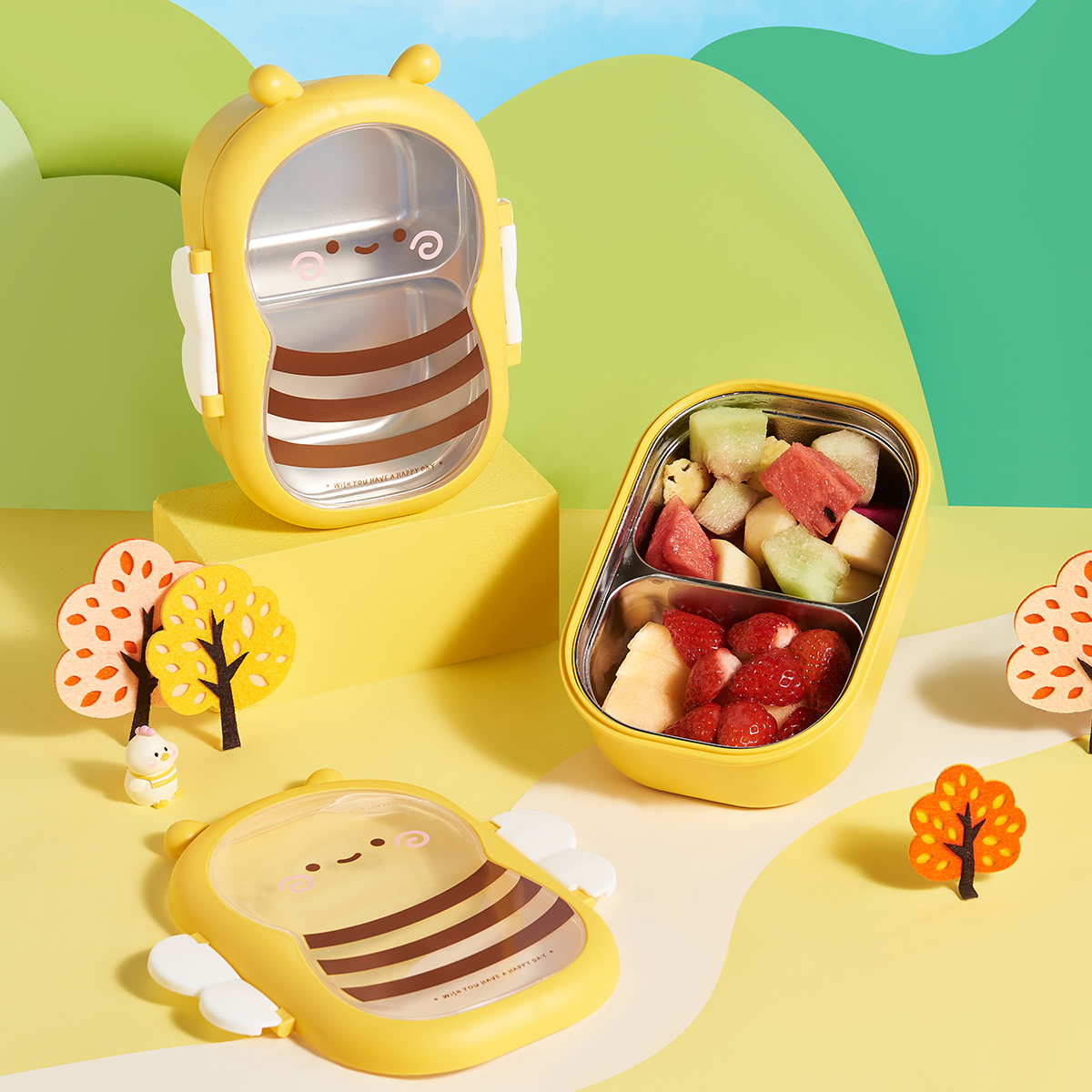 Bee stainless steel lunch box