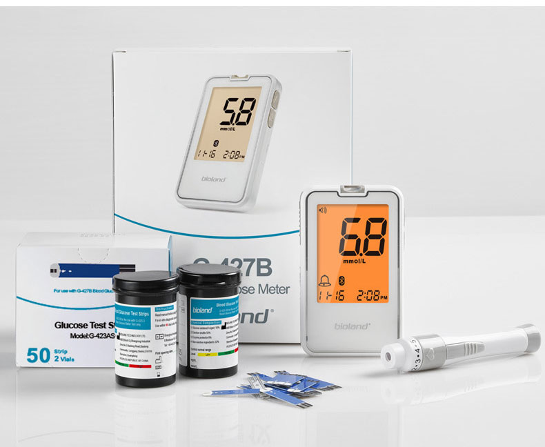 Bioland Bluetooth Glucometer Accurate Measurement Home and Hospital Use