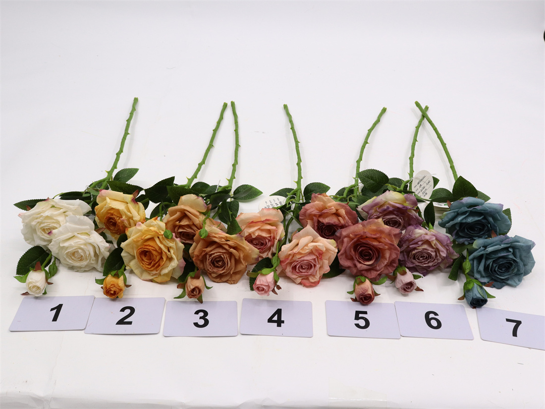 single 3 head rose