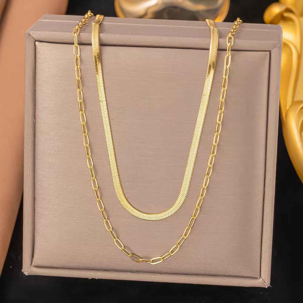 Cross border multi-layered double layered necklace from Europe and America