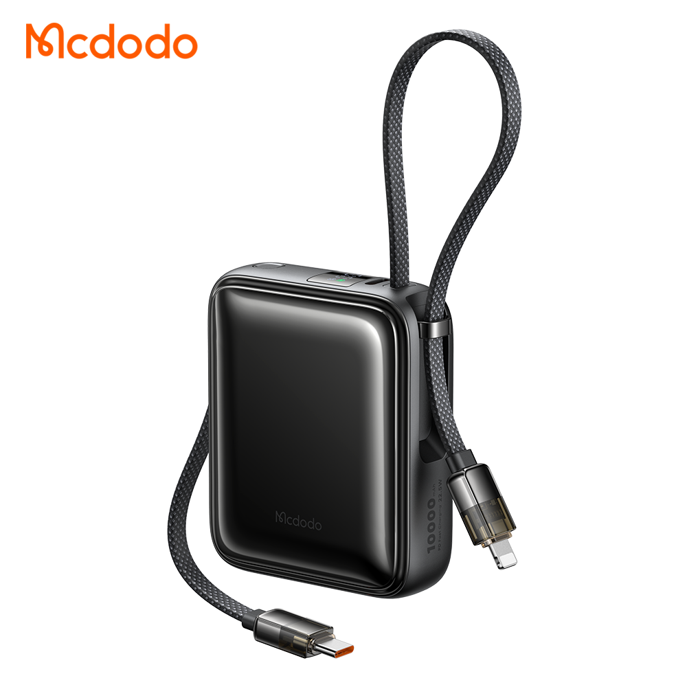 Mcdodo22.5W Digital Display 10000mAh Mini Power Bank Built-in Cables