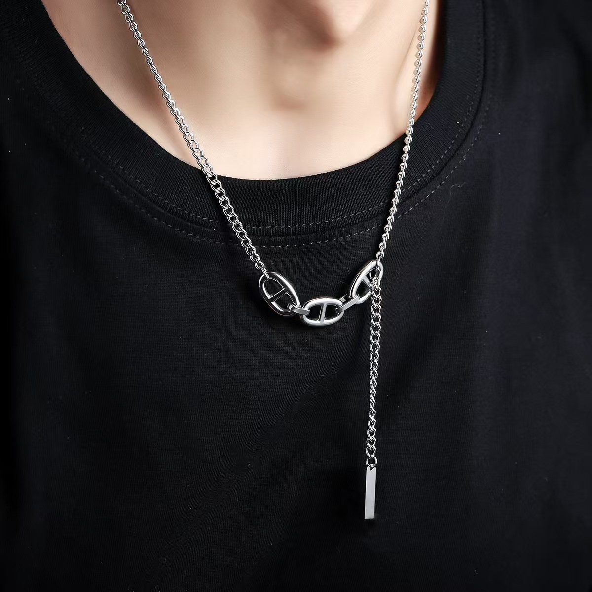 IMI Personalized Tassel Stainless Steel Sweet Cool Trendy Collar Necklace