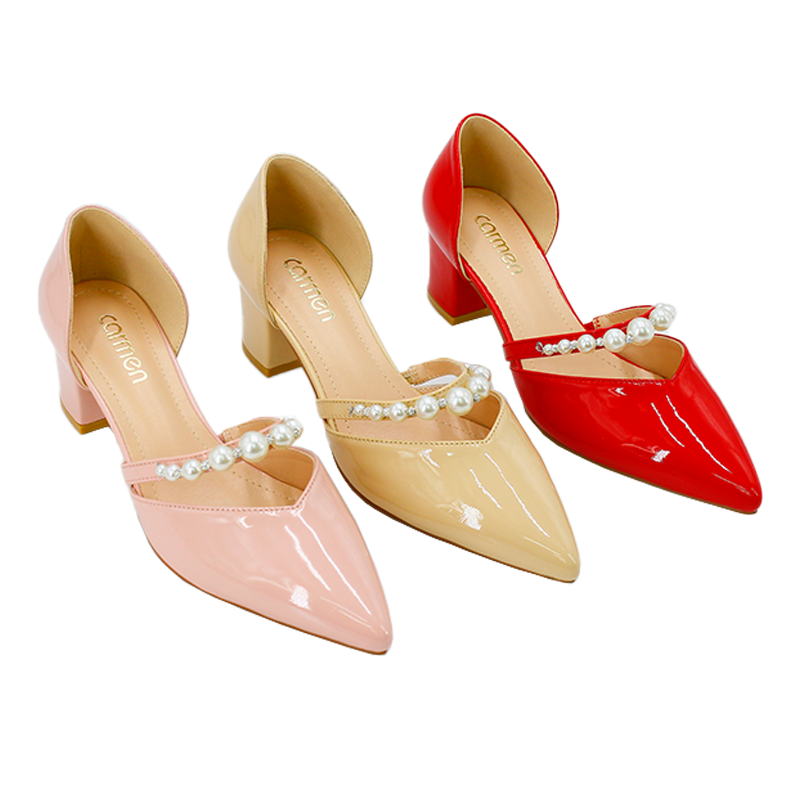Pointed Thick High Heels Mature Summer Elegant Heels Wholesale Custom logo Fashion Sexy Drees Shoes