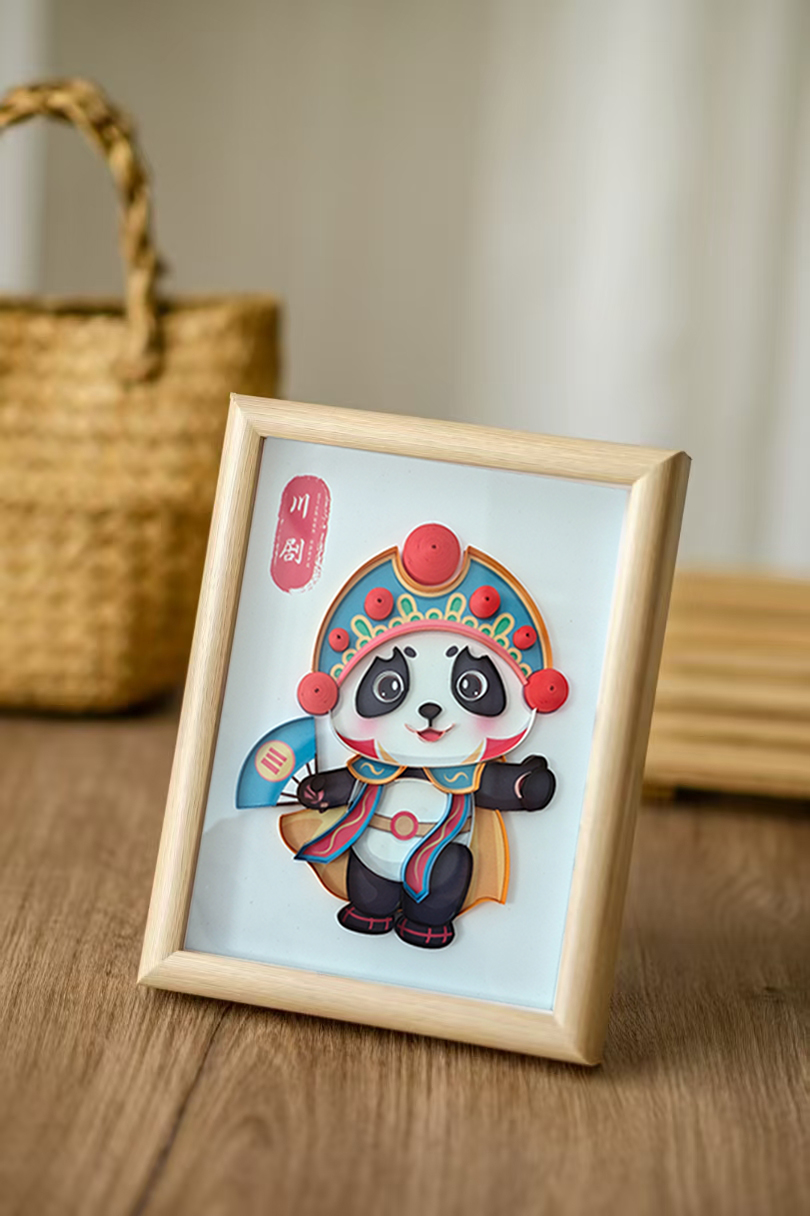 Sichuan Opera Panda Yan Paper Painting