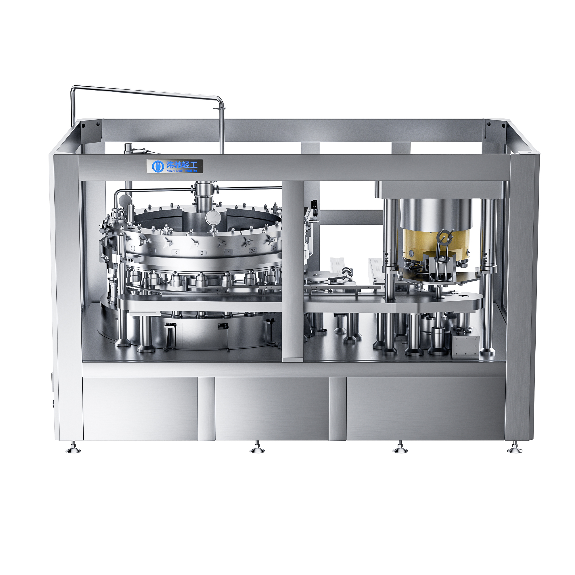 Beer can filling and sealing machine