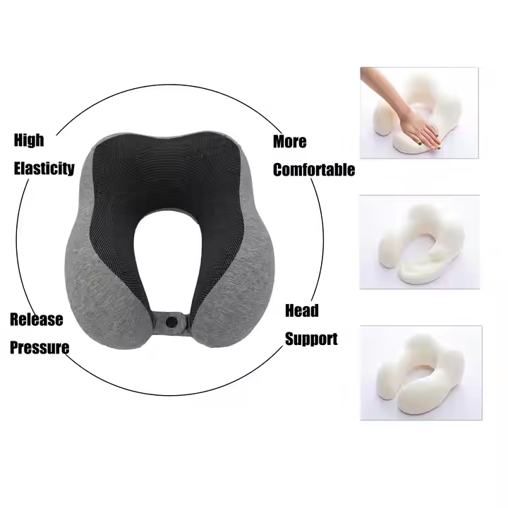Memory Foam U Shape Neck Pillow with Eye Mask for Travel and Office