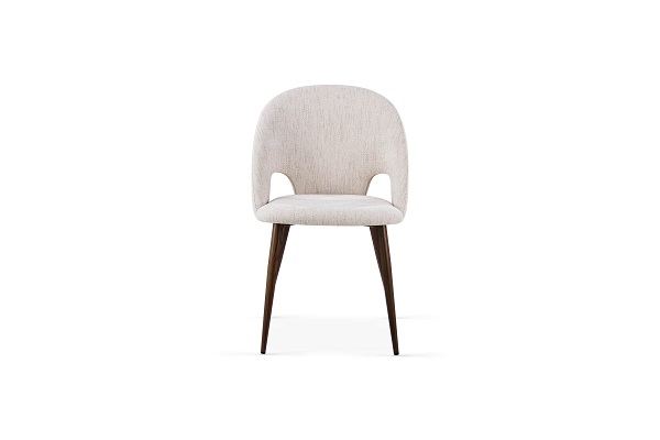 Dining Chair with linen and metal tube with black powder coating