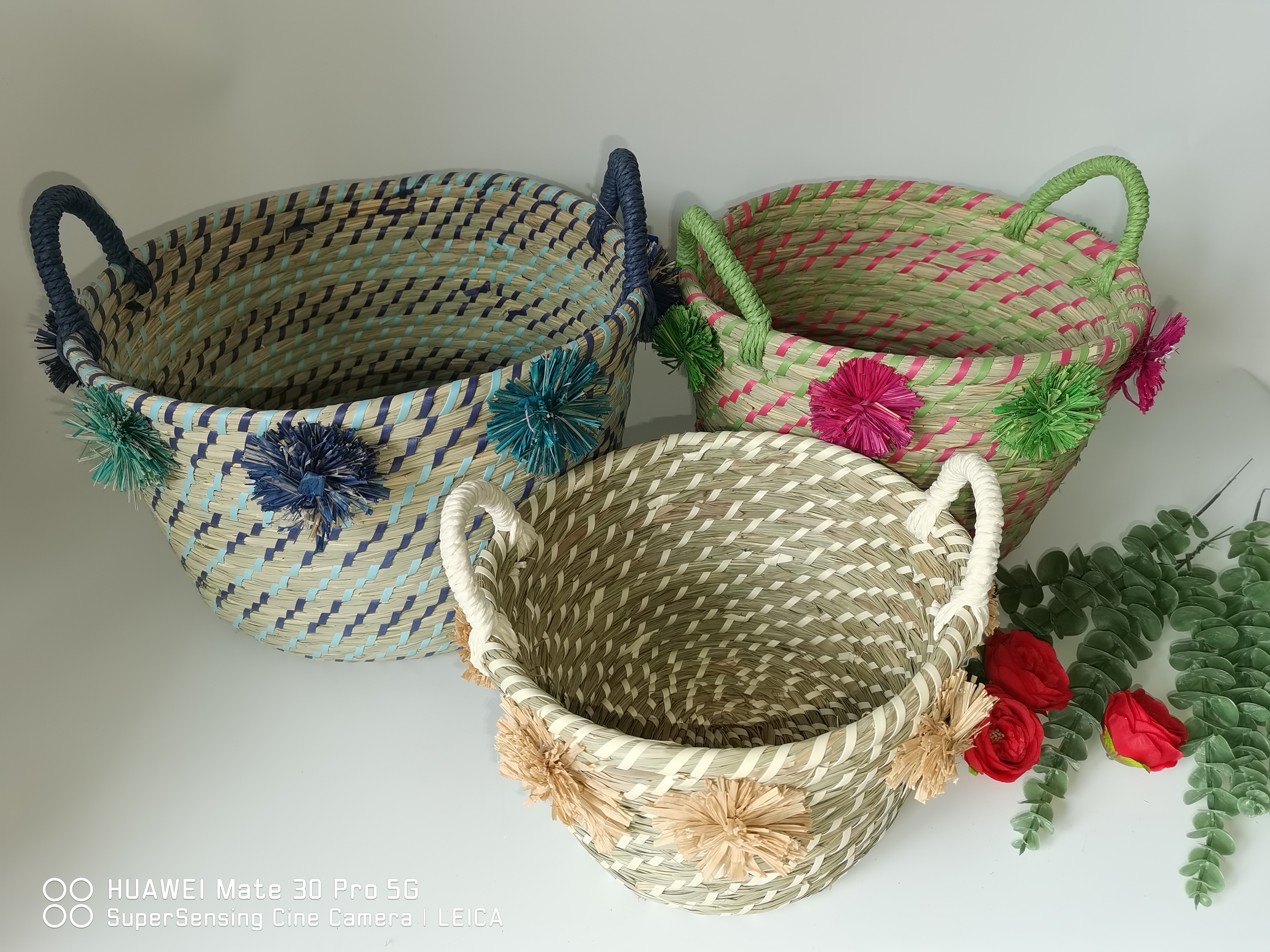 Straw storage basket combination