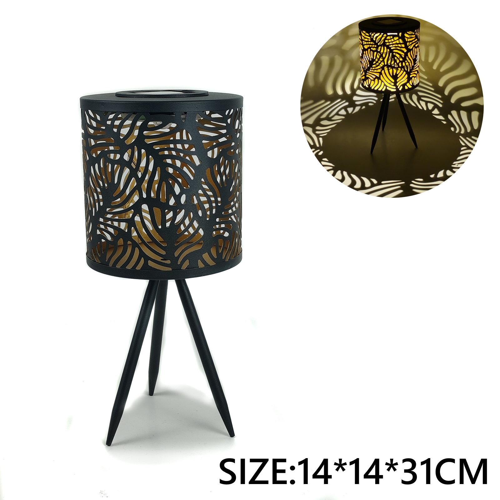 Solar Tropic Cut Out Metal Lamp Ontripod Legs