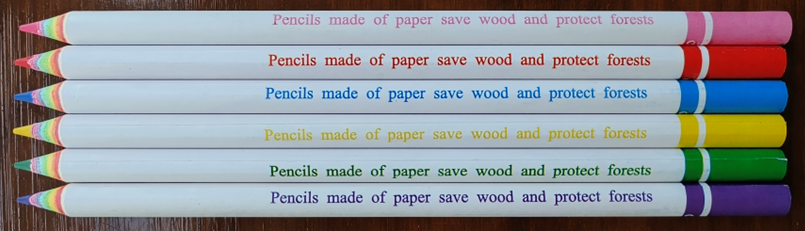 Colored paper rolled color pencil