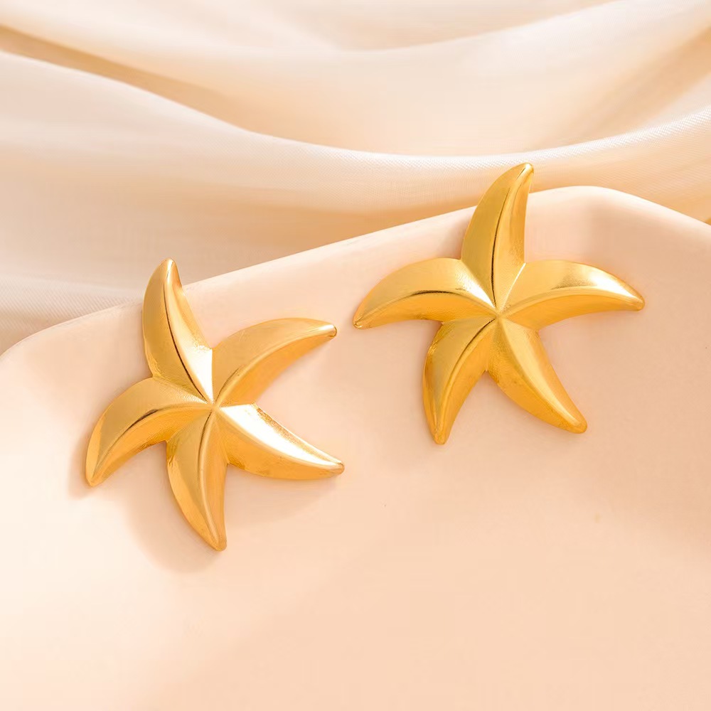 European and American Cross border Ocean Vacation Wind Sea Star Earrings