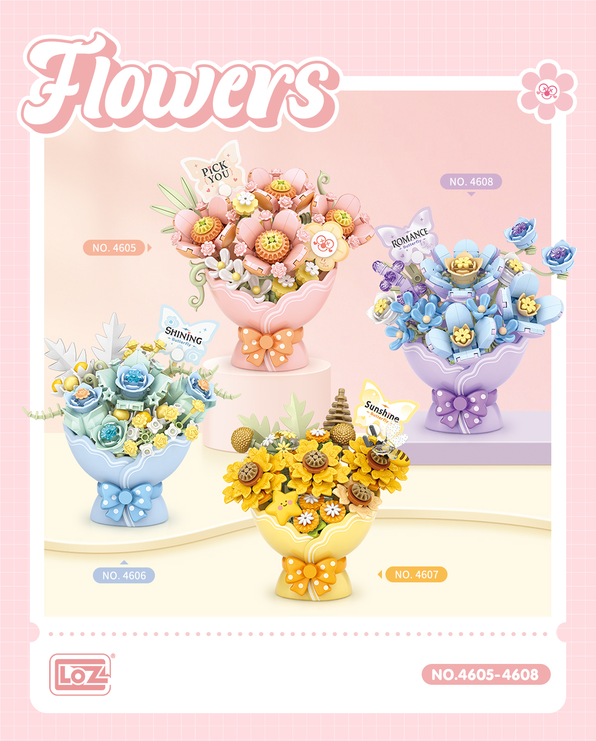 LOZ Mini Light Block Bouquet with Doll