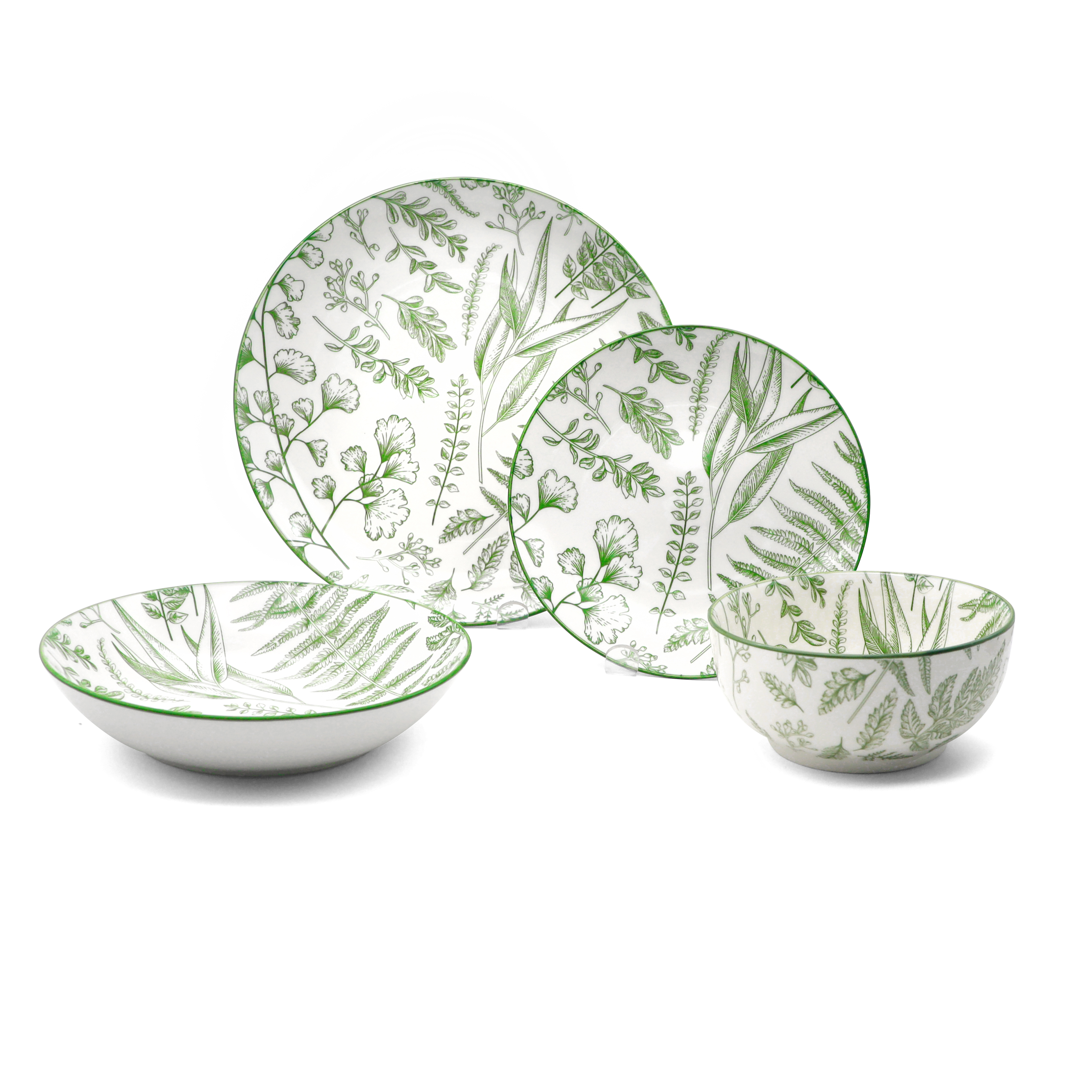 18 pc dinner set padprint plant