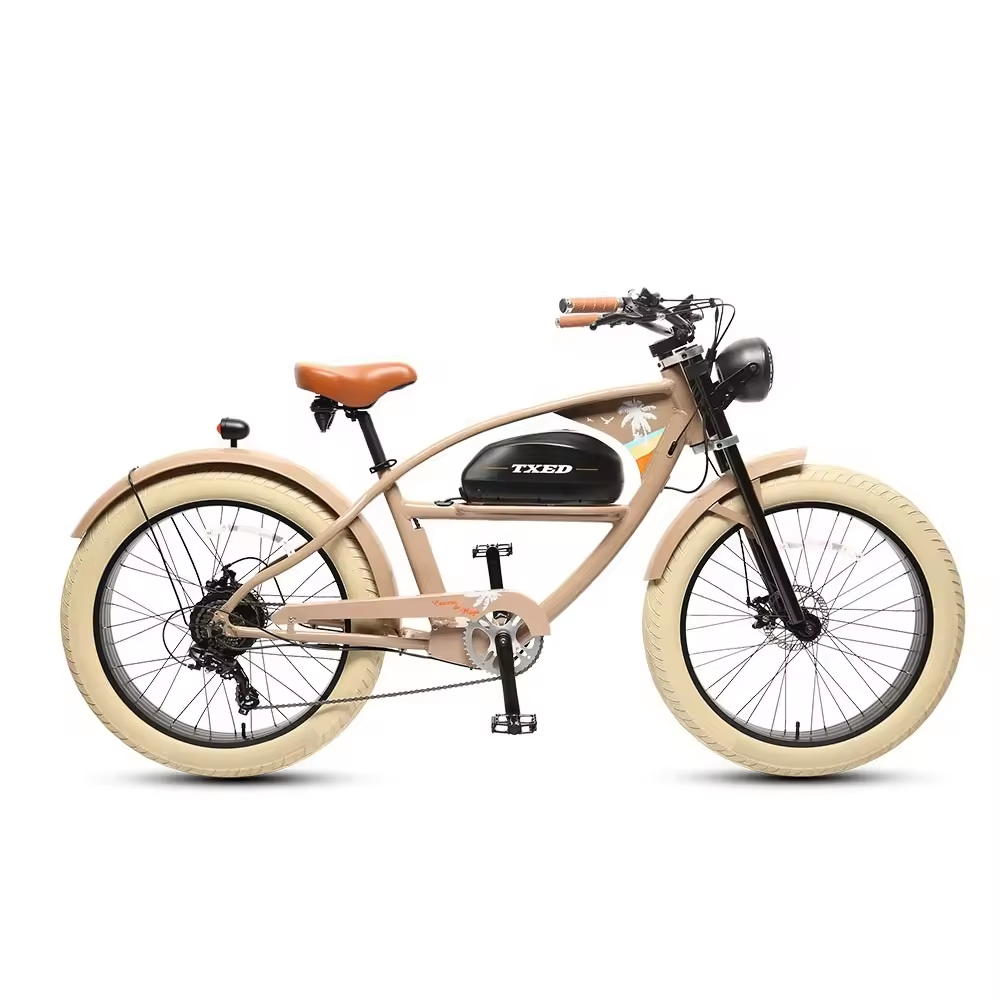 TXED 48V European Style Rear Hub Motor Electric Motorcycle Cruiser E-Bike