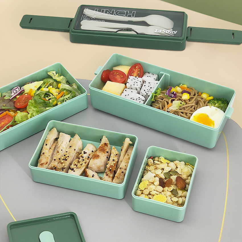Three layers of lunch boxes