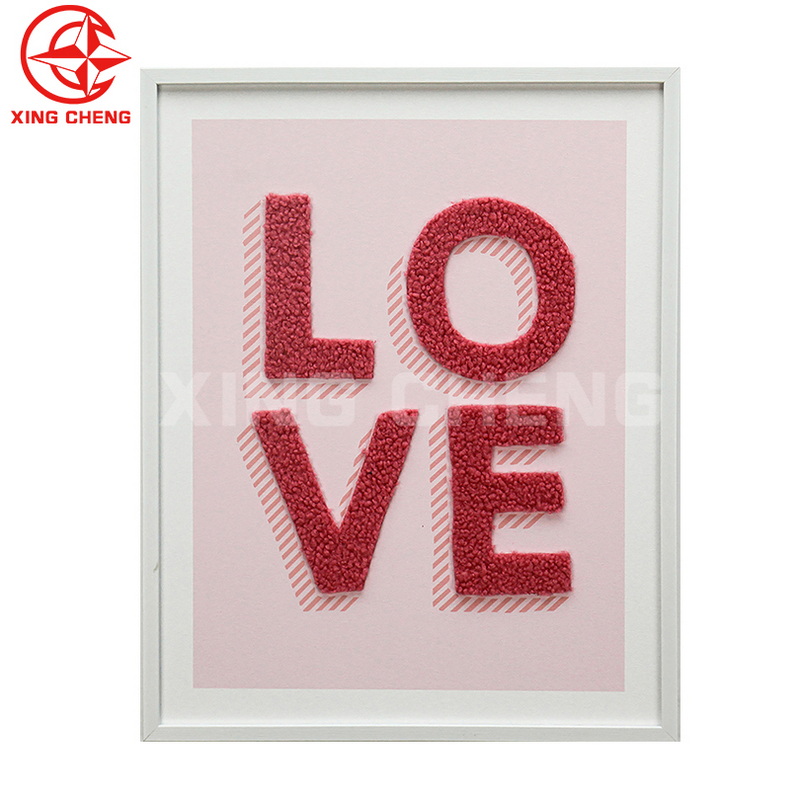 XINGCHENG nordic custom 3D color words decoration childen bedroom canvas wall art with frame