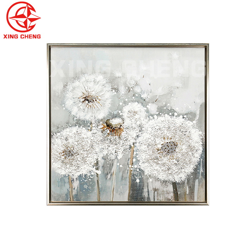 Hand-painted light luxury abstract flower living room wall art