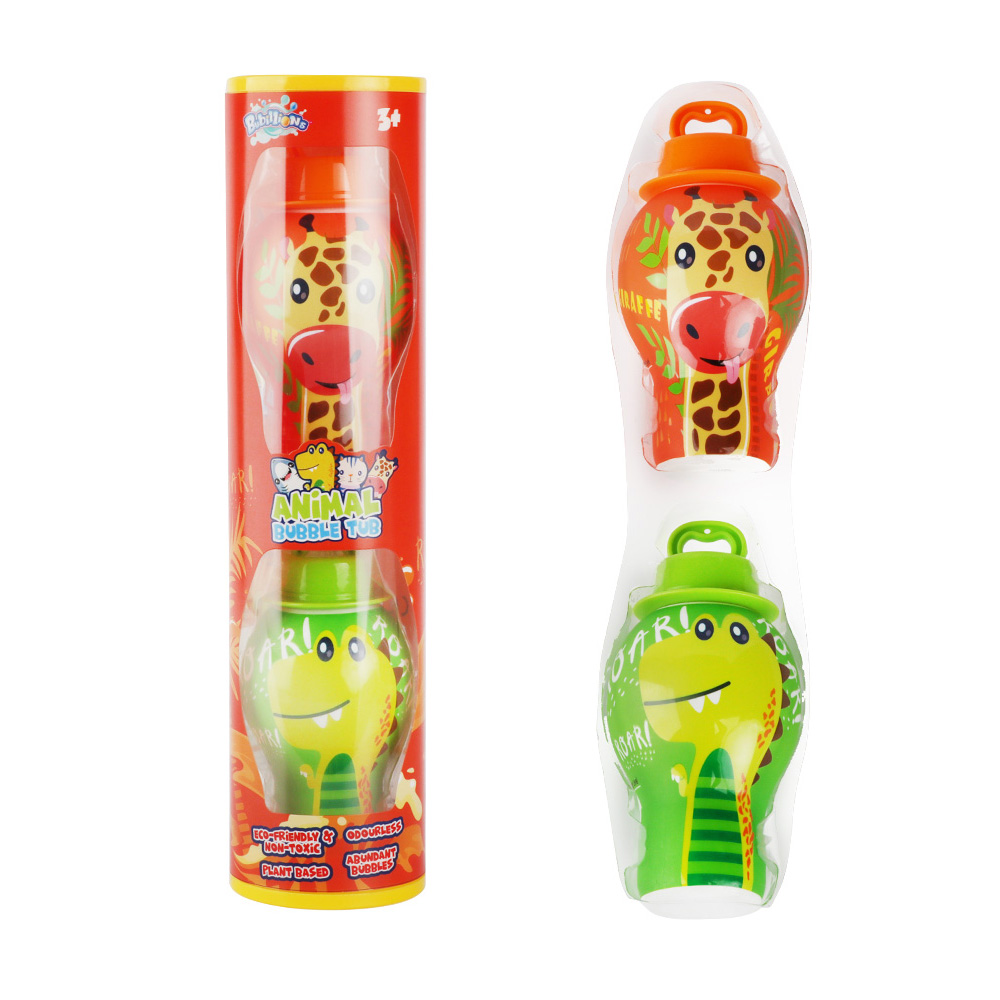 30ml Animal No Spill Bubble Bottle 2PCS in PVC tube 24pcs/PDQ