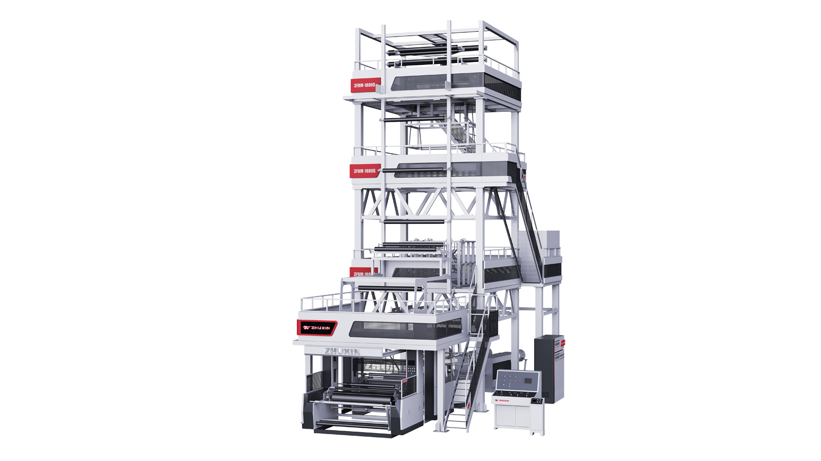 Zhuxin，film blowing machine， 5 layers internal bubble cooling FFS film blowing machine