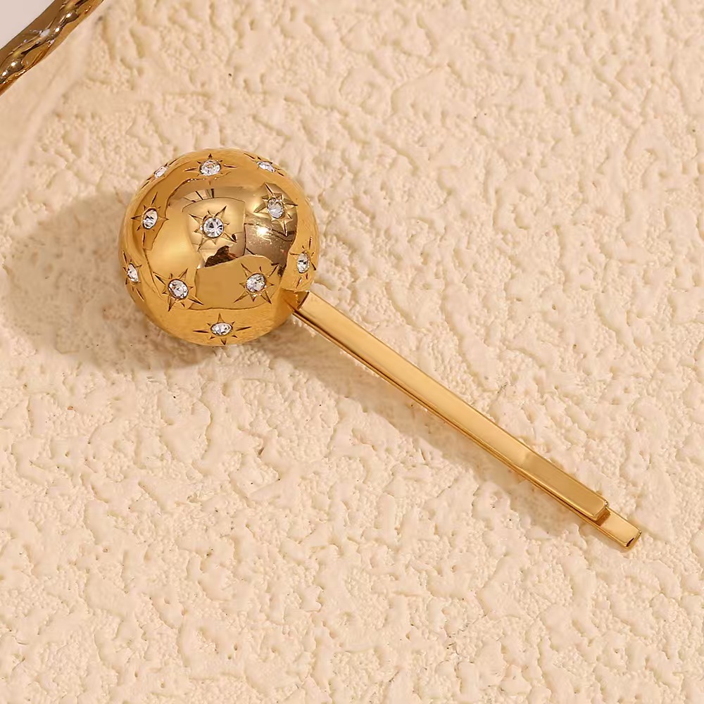 European and American fashion spherical octagonal star three-dimensional styling hair clip for women
