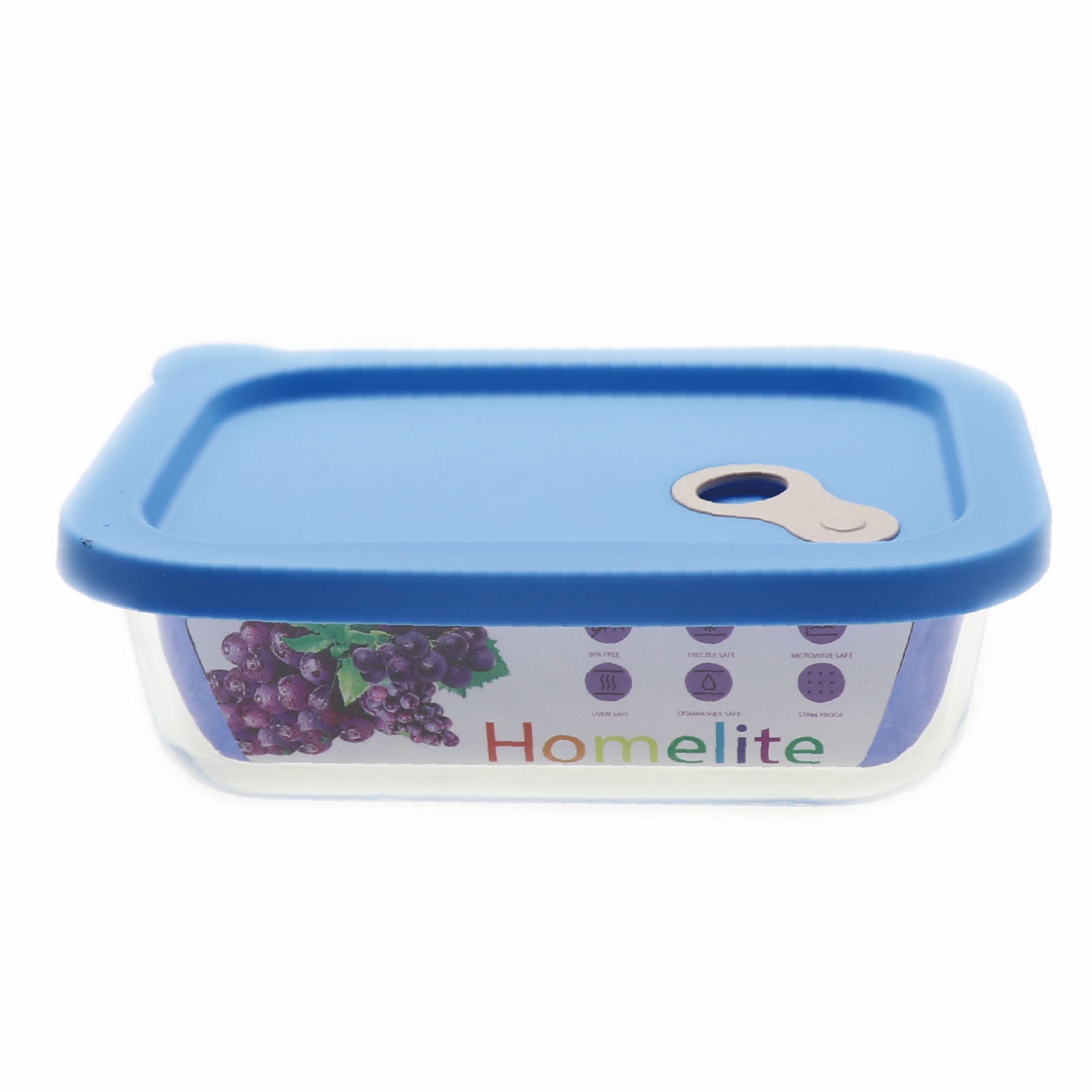 Glass container with silicone lid