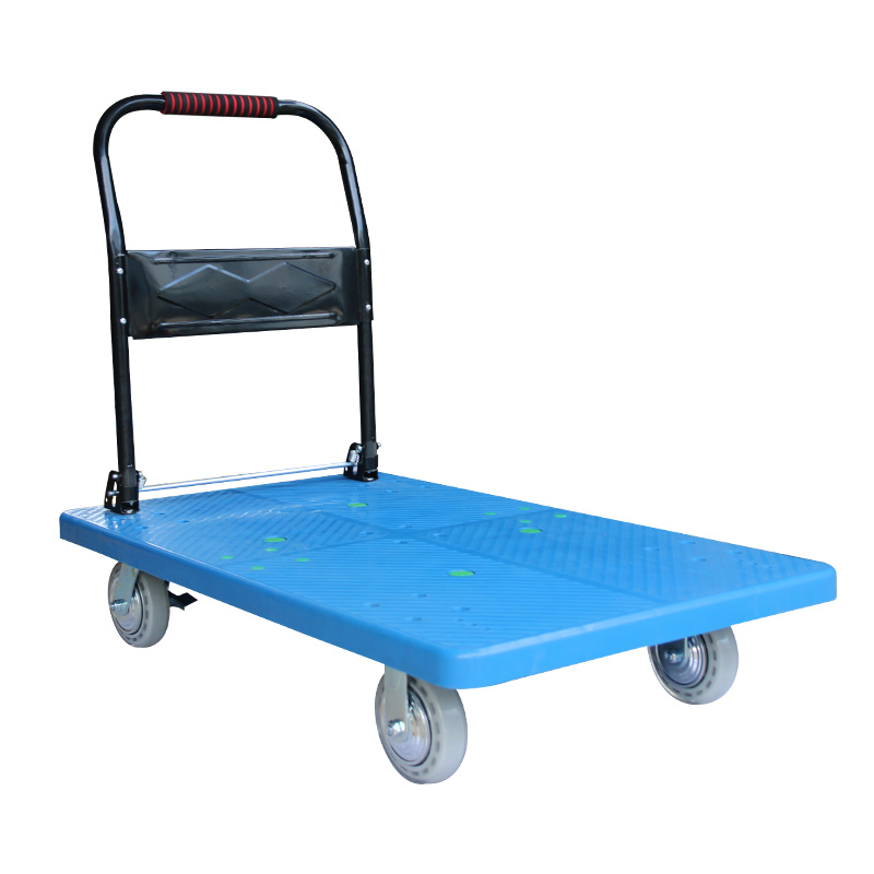 Folding plastic platform trolley