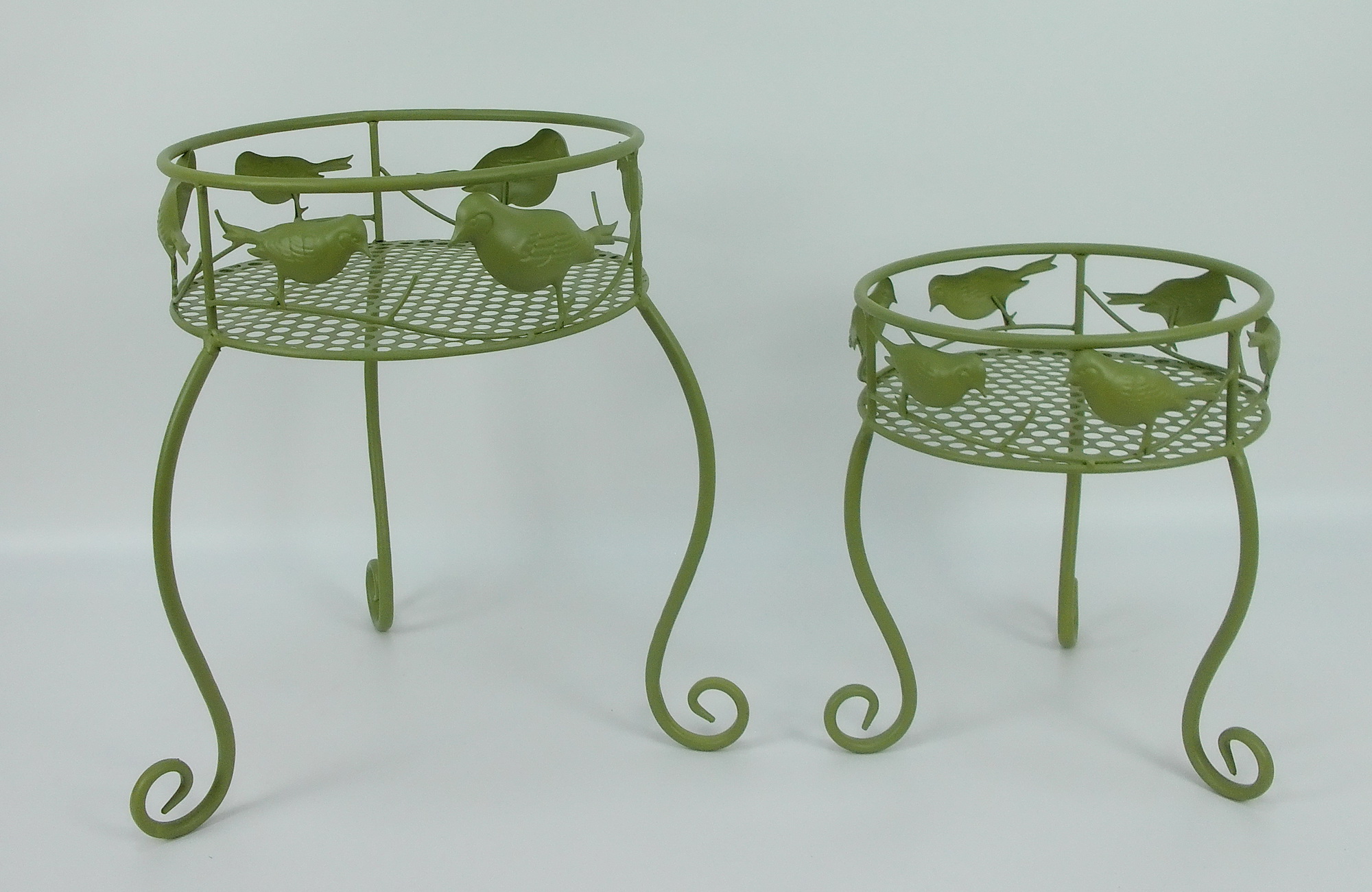 Metal Set 2 Plant Stand Garden Decor.