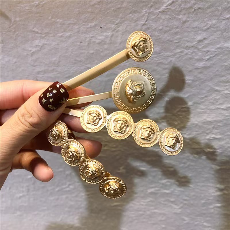 European and American matte gold Baroque portrait hair clip