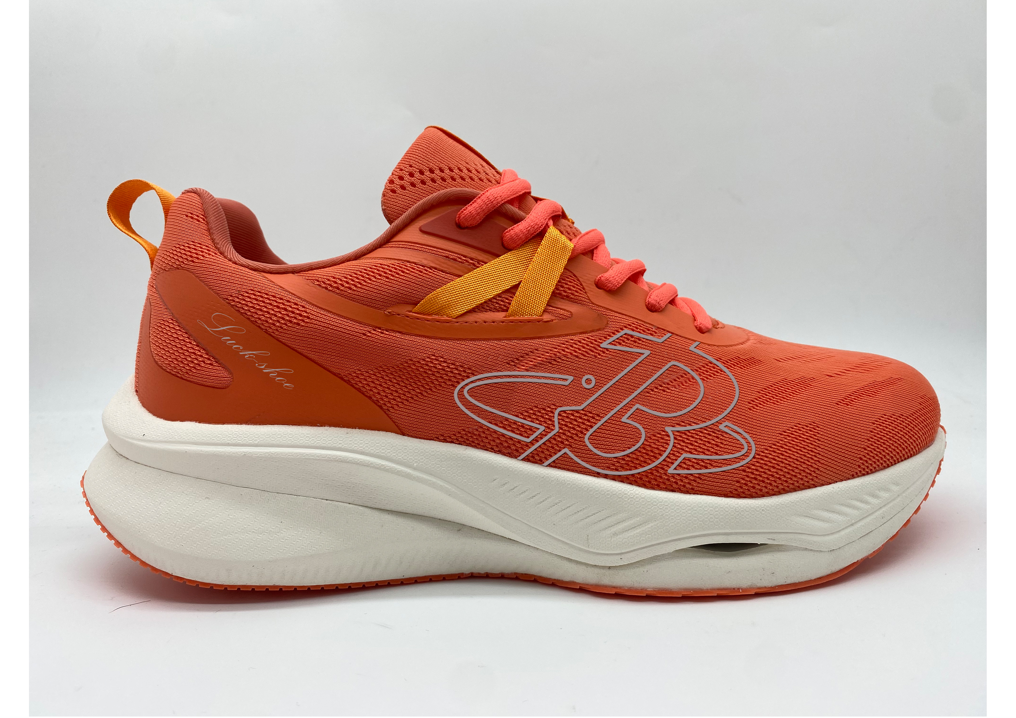 customized logo running shoes with breathable jacquard upper