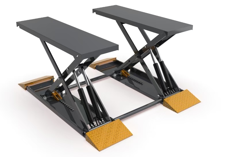 JARAY Car lift 1.4M Electric Unlocking Four Cylinders Mid-position Scissor Car Lift