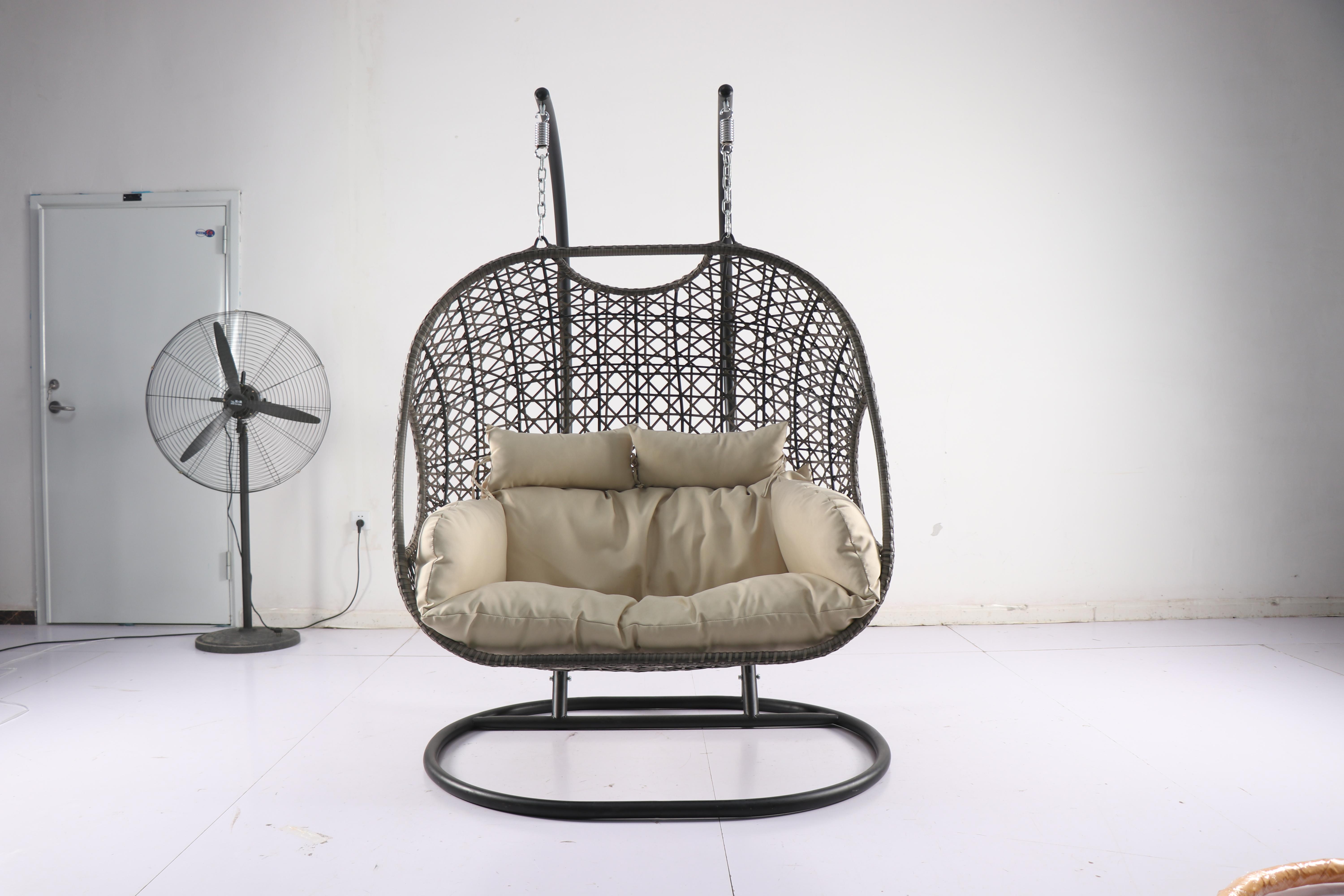 Double Hanging Wicker Swing Chair