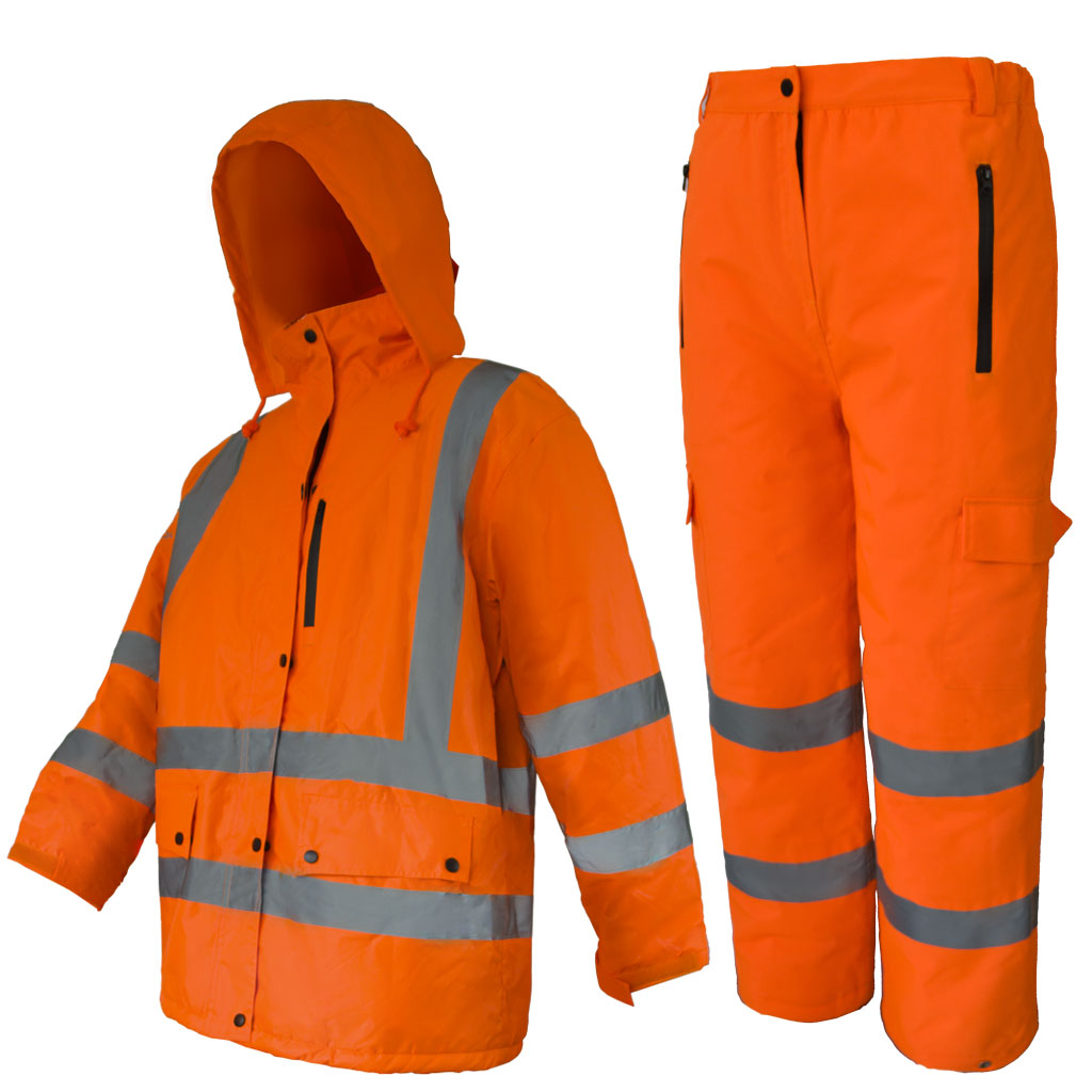 Reflective Tapes Polyester Padded Polar Fleece Lining Waterproof Windproof Man's Winter Thick Parkas