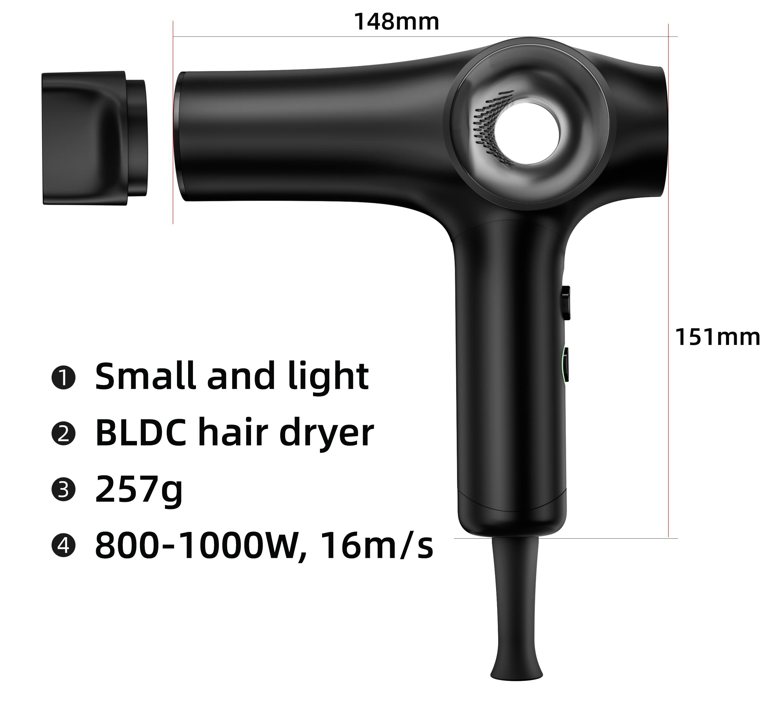 High Wind speed hair dryer