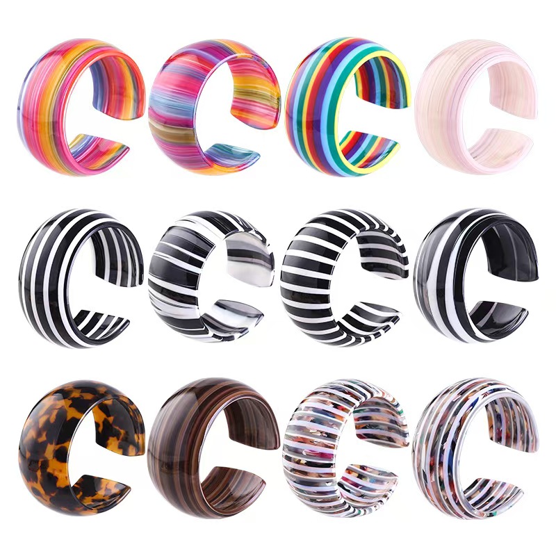Cross border acrylic open C-shaped minimalist bracelet from Europe and America