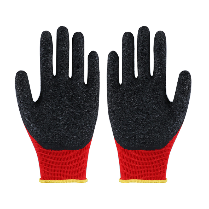 polyester latex coated gloves