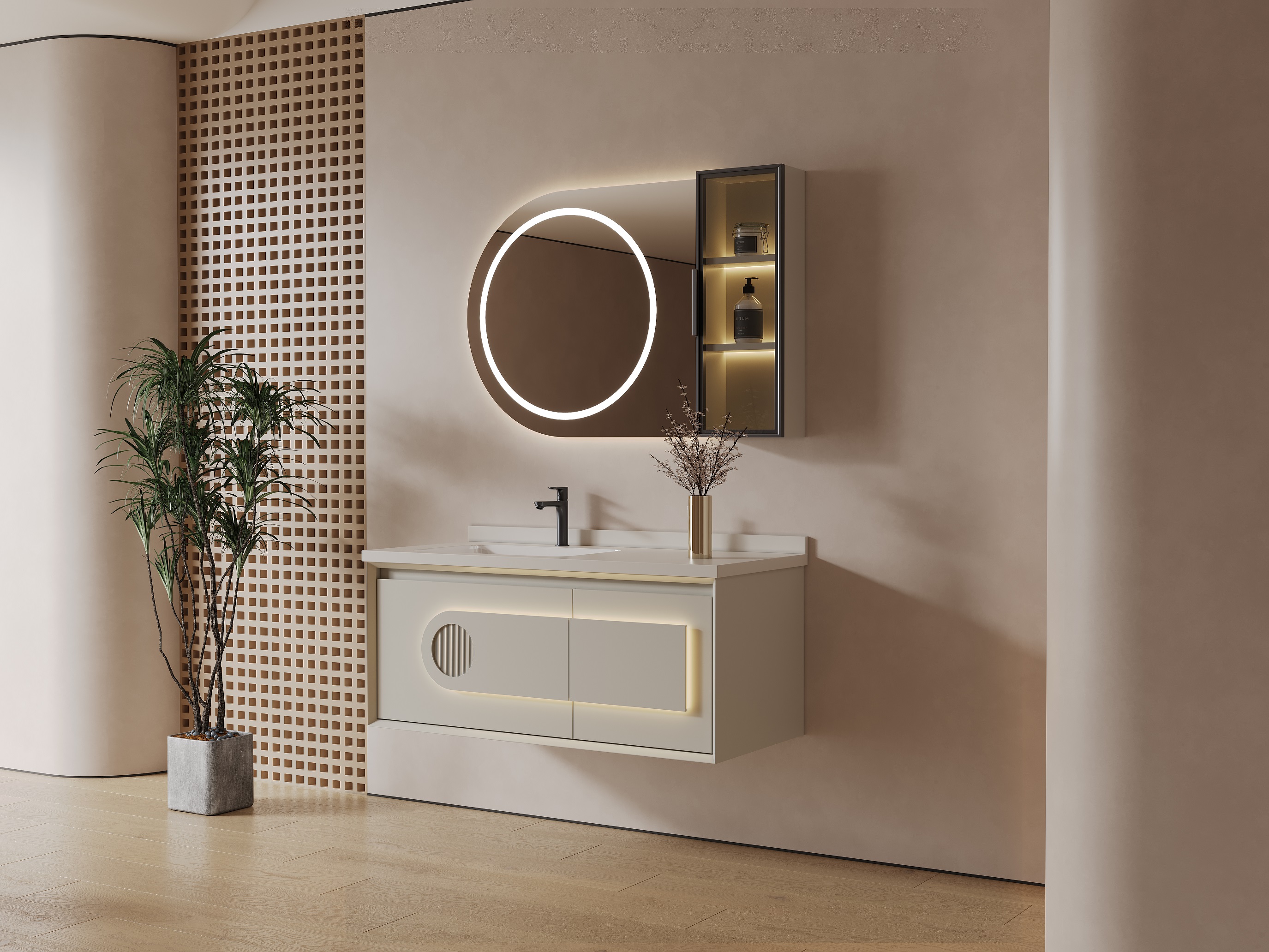 Painted bathroom cabinet, paint free bathroom cabinet, modern simplicity, intelligent bathroom