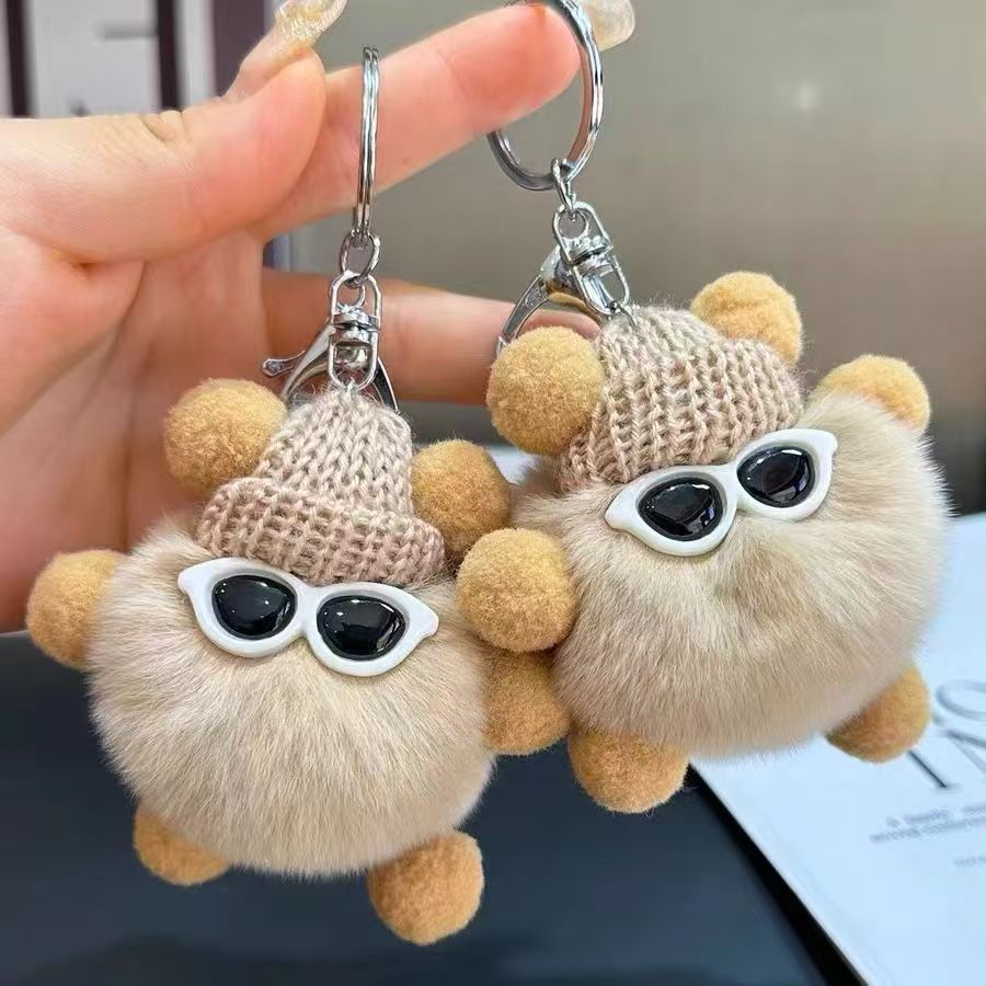 Imitation Otter Rabbit Little Coal Ball Elf Keychain Pendant
