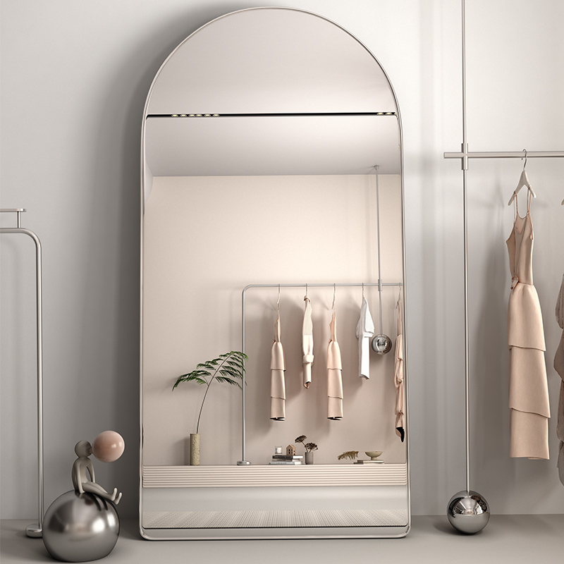 Arched framed mirror
