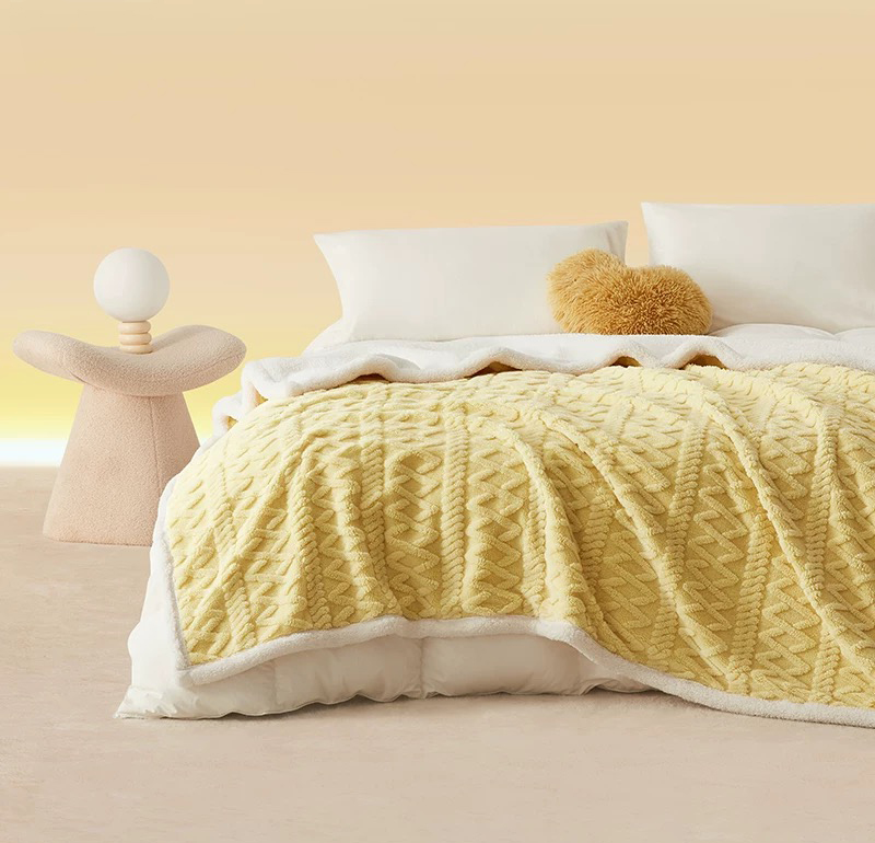 Flannel jacquard double blanket