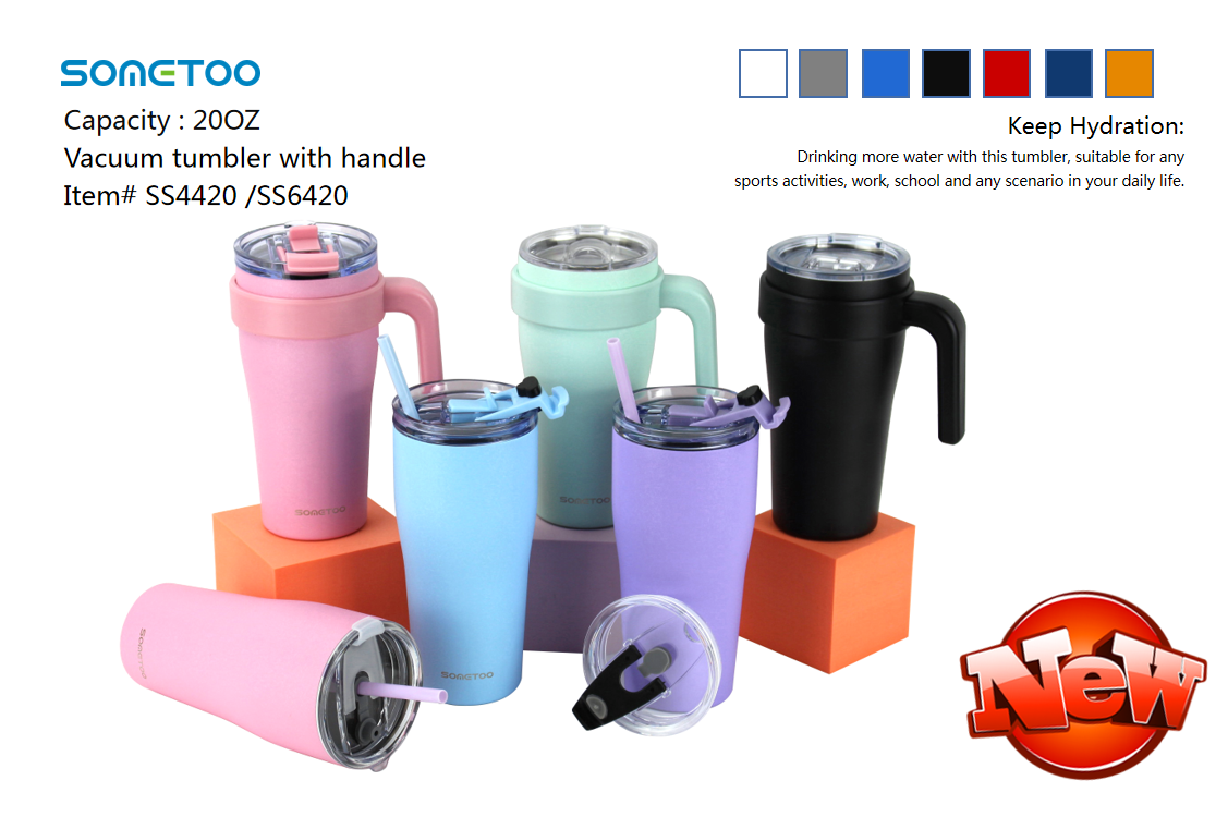 Vacuum tumbler with handle