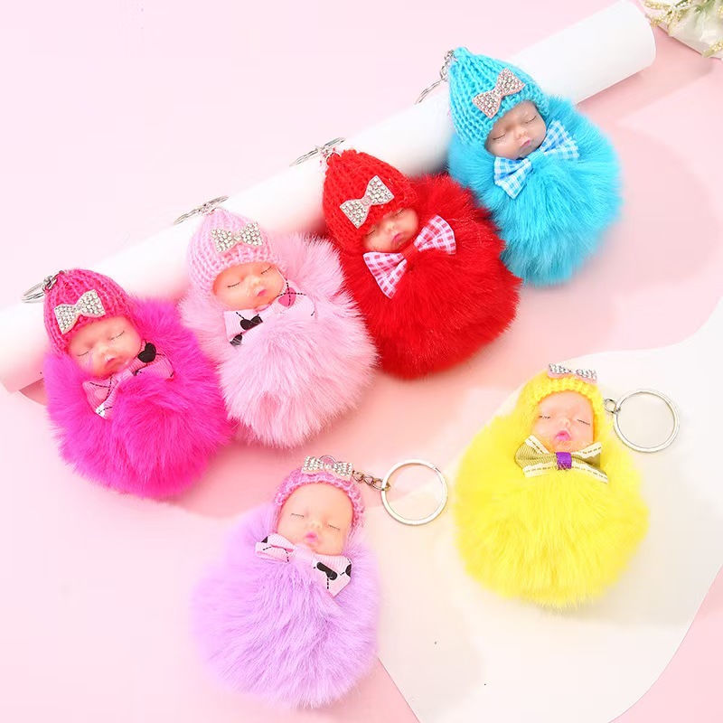 Cute woolen hat doll keychain pendant