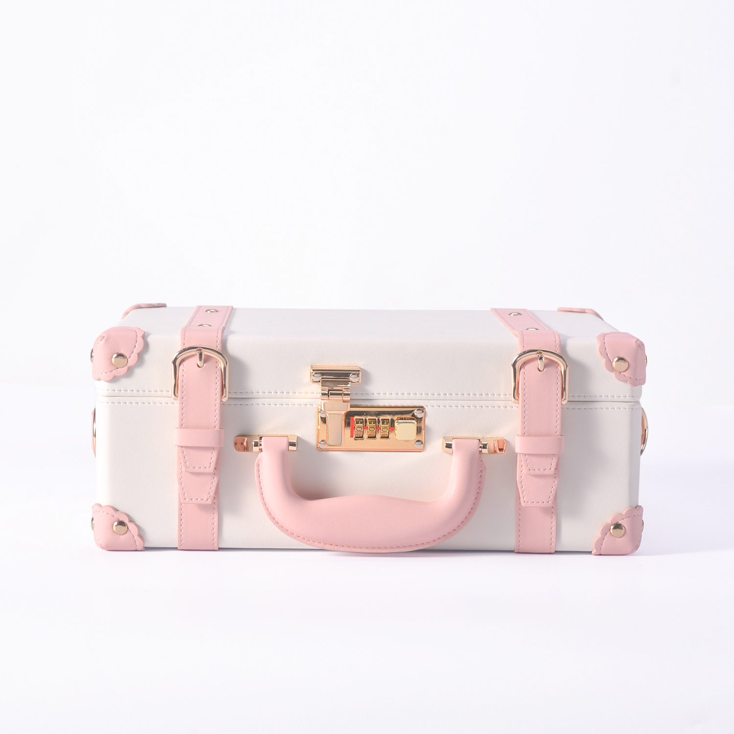 PU Travel Case with Gold Hardware for Luxury Brand Packaging