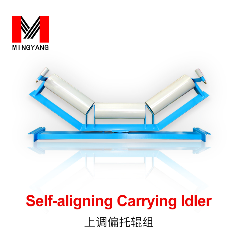 Self-aligning carrying idler