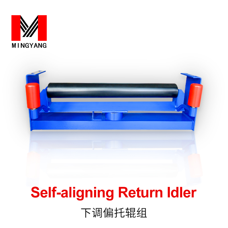 Self-aligning return idler