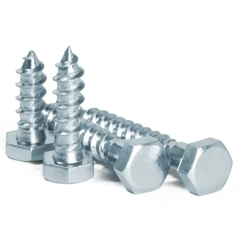 Carbon Steel Hex Head Wood Screw，Zinc Plated